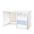 Letto MAXI PLUS NEW white+baby blue /scrivania + mobiletto multifunzionale/